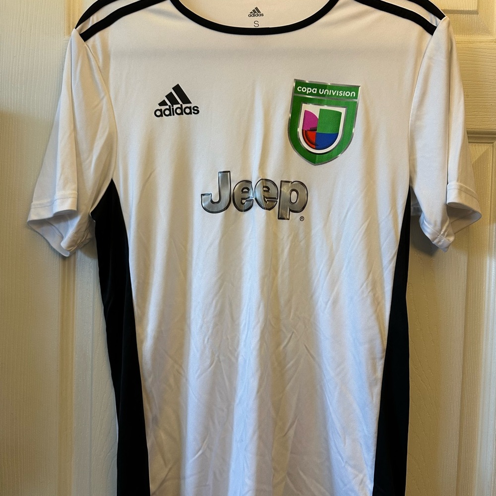 Adidas White and Black Soccer Jersey